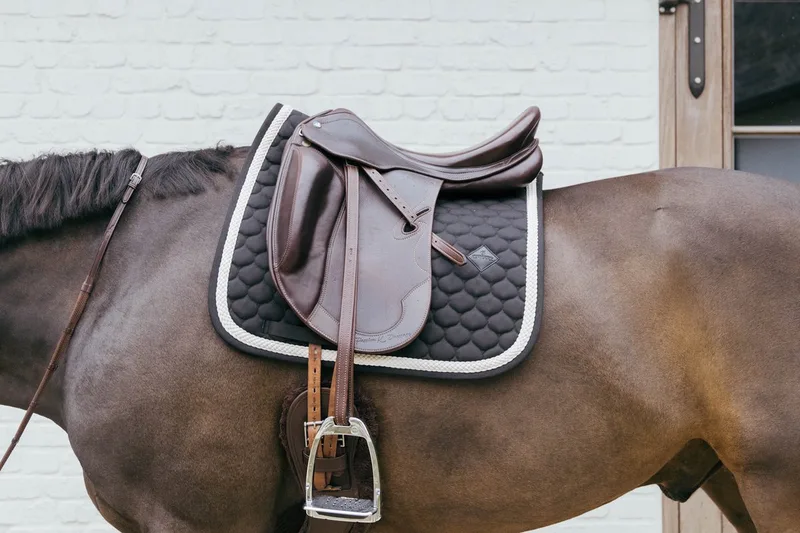 Zadeldoek - met gevlochten koord - Zadeldekje - Dressuur von Kentucky Horsewear in Schwarz – Produktfoto