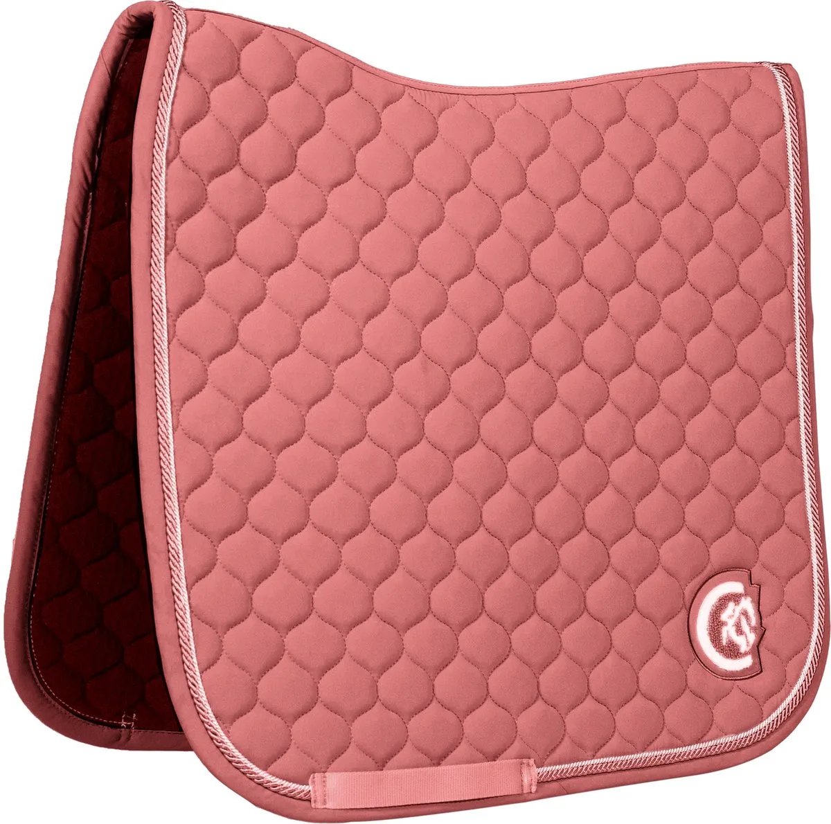 Zadeldoek onion quilt 3D logo dressuur från Kentucky Horsewear i Fuchsia – produktbild