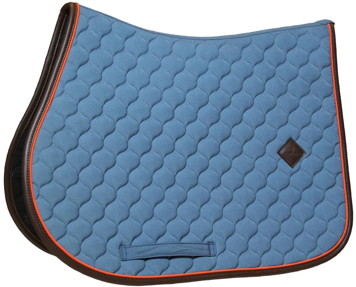 Zadeldoek onion quilt leer neon jumping fra Kentucky Horsewear i Blå – produktbillede