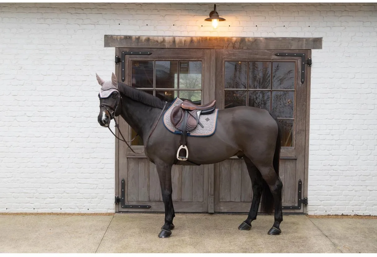 Zadeldoek Pied-de-Poule jumping marine fra Kentucky Horsewear i Bordeaux – produktbillede