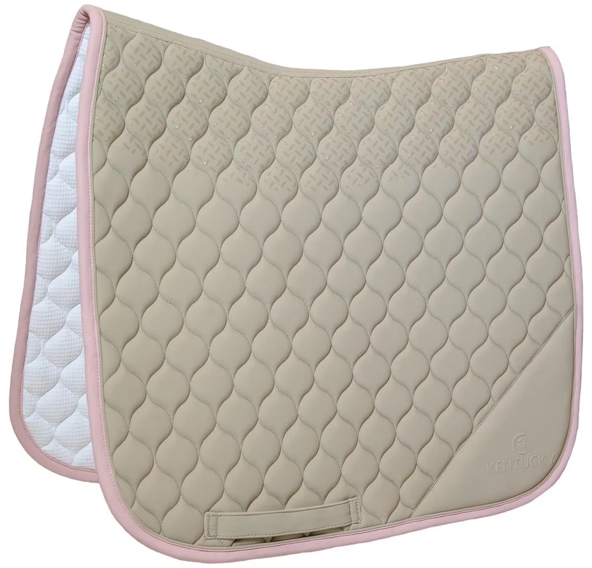 Zadeldoek softshell onion quilt Dressuur beige-oude roos by Kentucky Horsewear in Beige – product photo