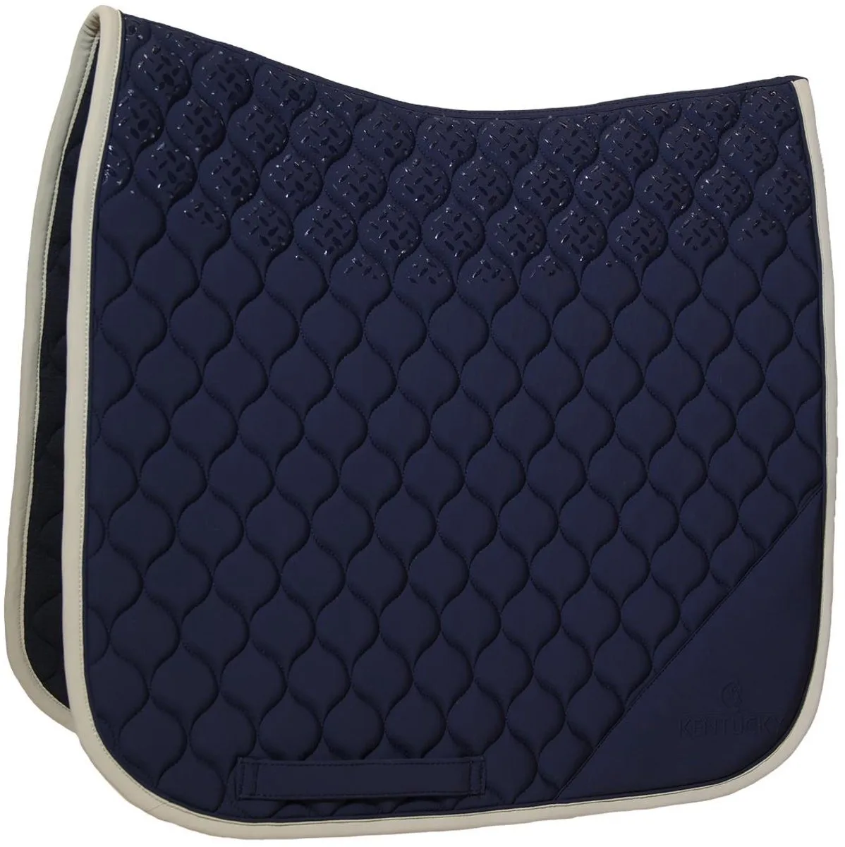 Zadeldoek softshell onion quilt dressuur marine-beige by Kentucky Horsewear in Marineblauw – product photo