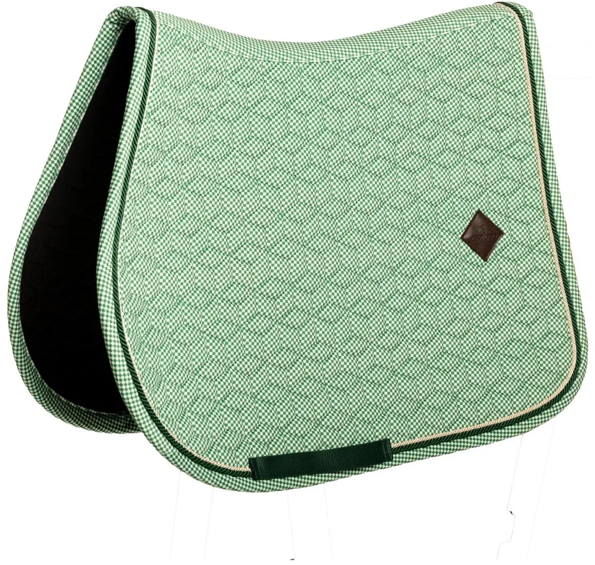 Zadeldoek velvet chess printing green jumping by Kentucky Horsewear in Green – product photo