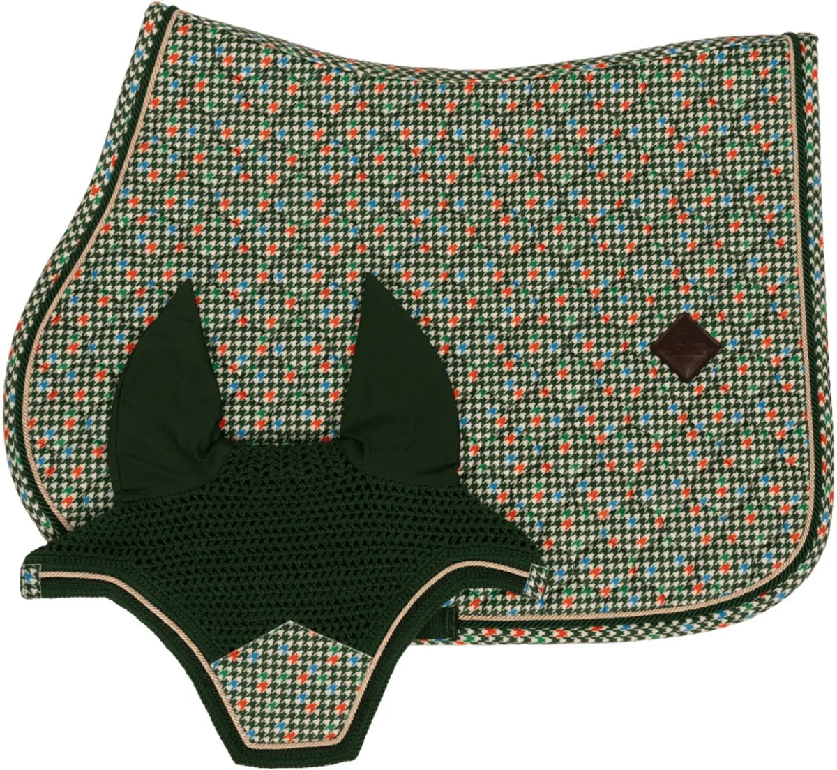 Zadeldoek velvet horse pied de poule donkergroen pony de Kentucky Horsewear en Colorfull – photo produit