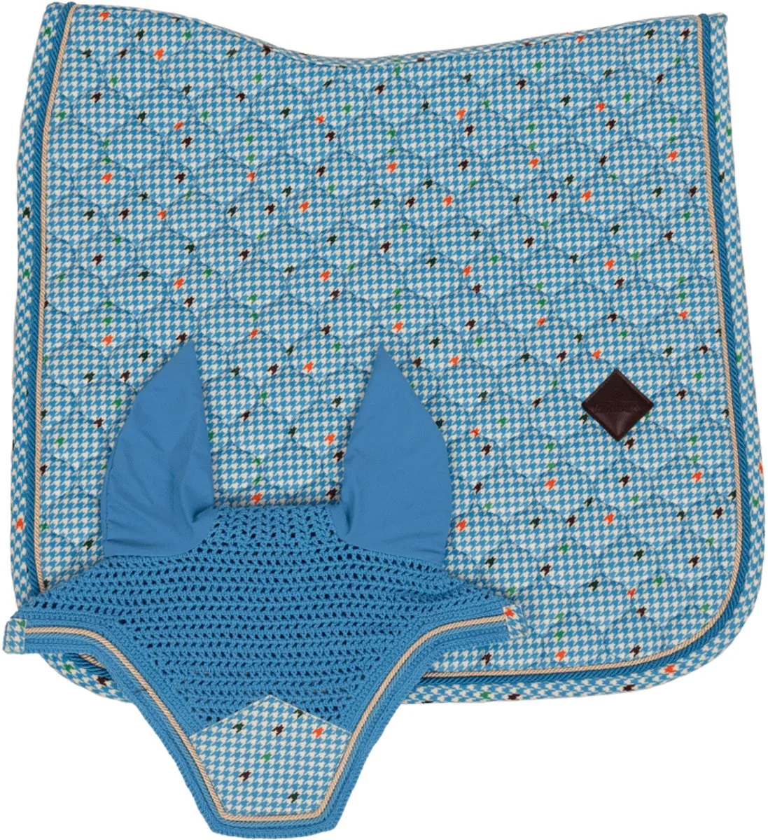 Zadeldoek velvet horse pied de poule navy dressuur by Kentucky Horsewear in Colorfull – product photo