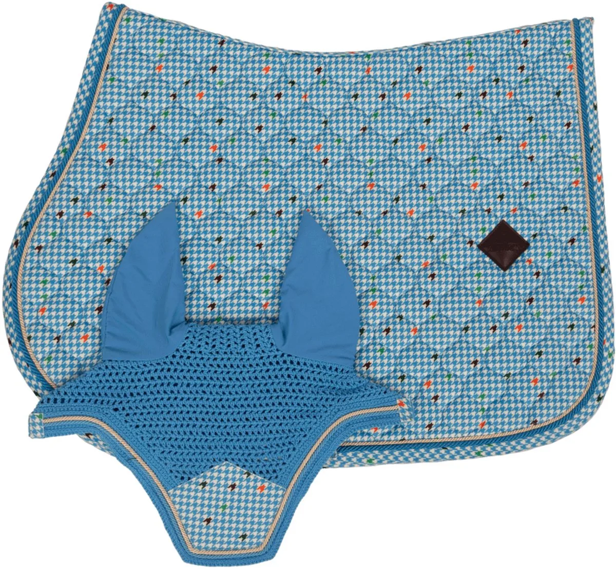 Zadeldoek velvet horse pied de poule navy pony från Kentucky Horsewear i Colorfull – produktbild