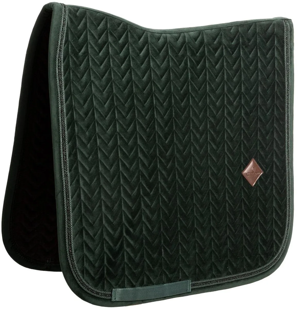 Zadeldoek velvet mini Pearls dressuur by Kentucky Horsewear in Dennengroen – product photo