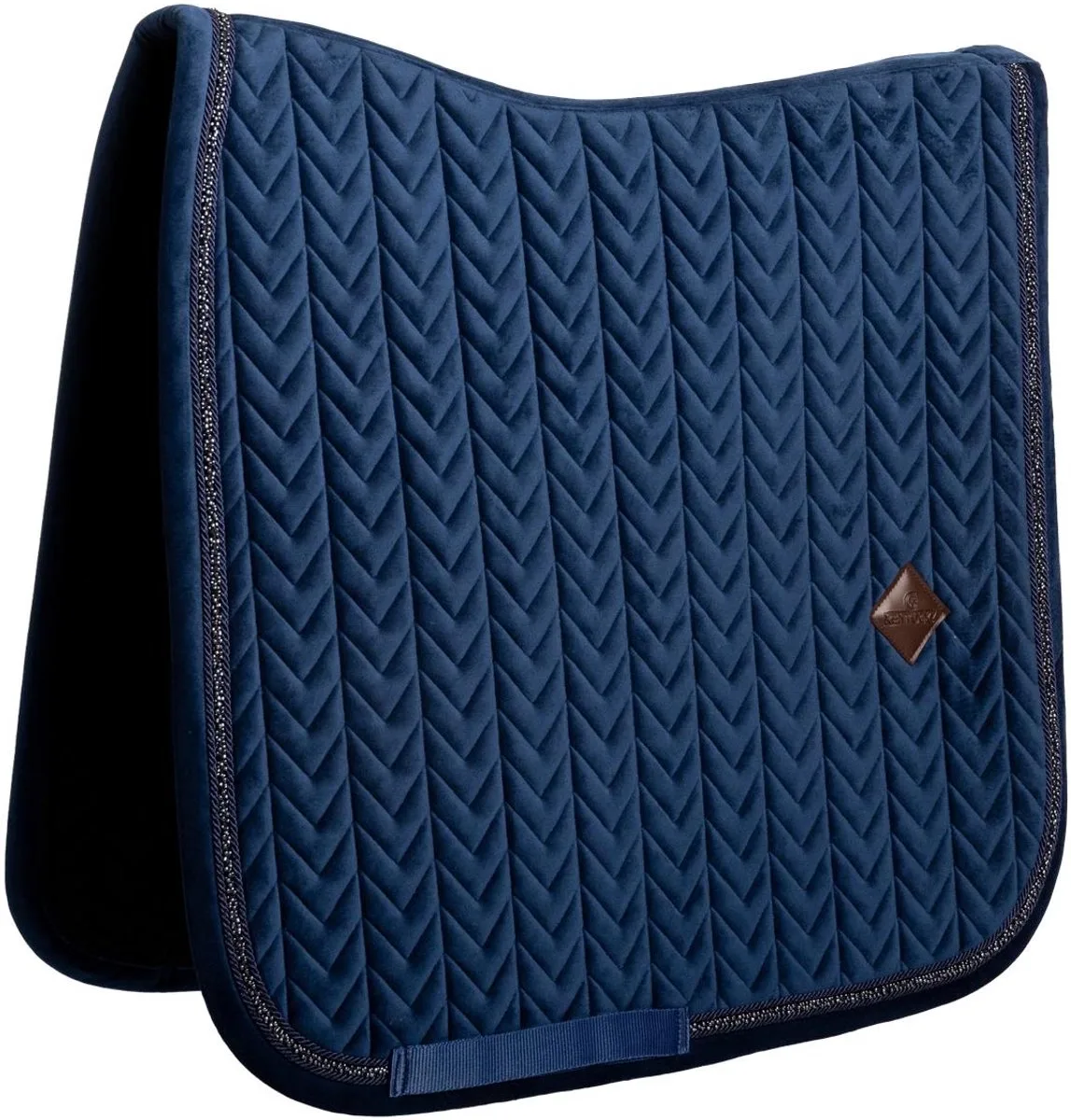 Zadeldoek velvet mini Pearls dressuur navy by Kentucky Horsewear in Marineblauw – product photo