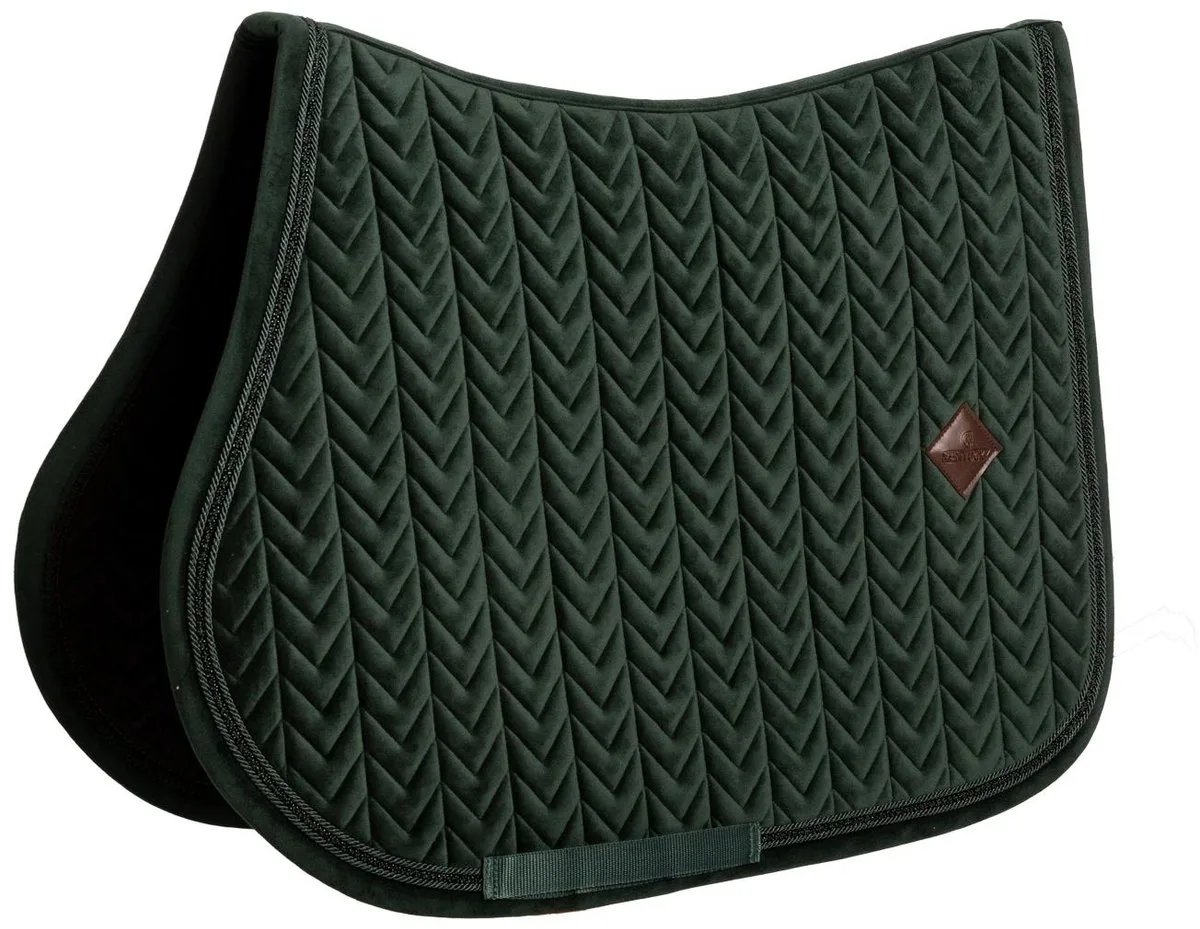 Zadeldoek velvet mini Pearls jumping by Kentucky Horsewear in Dennengroen – product photo