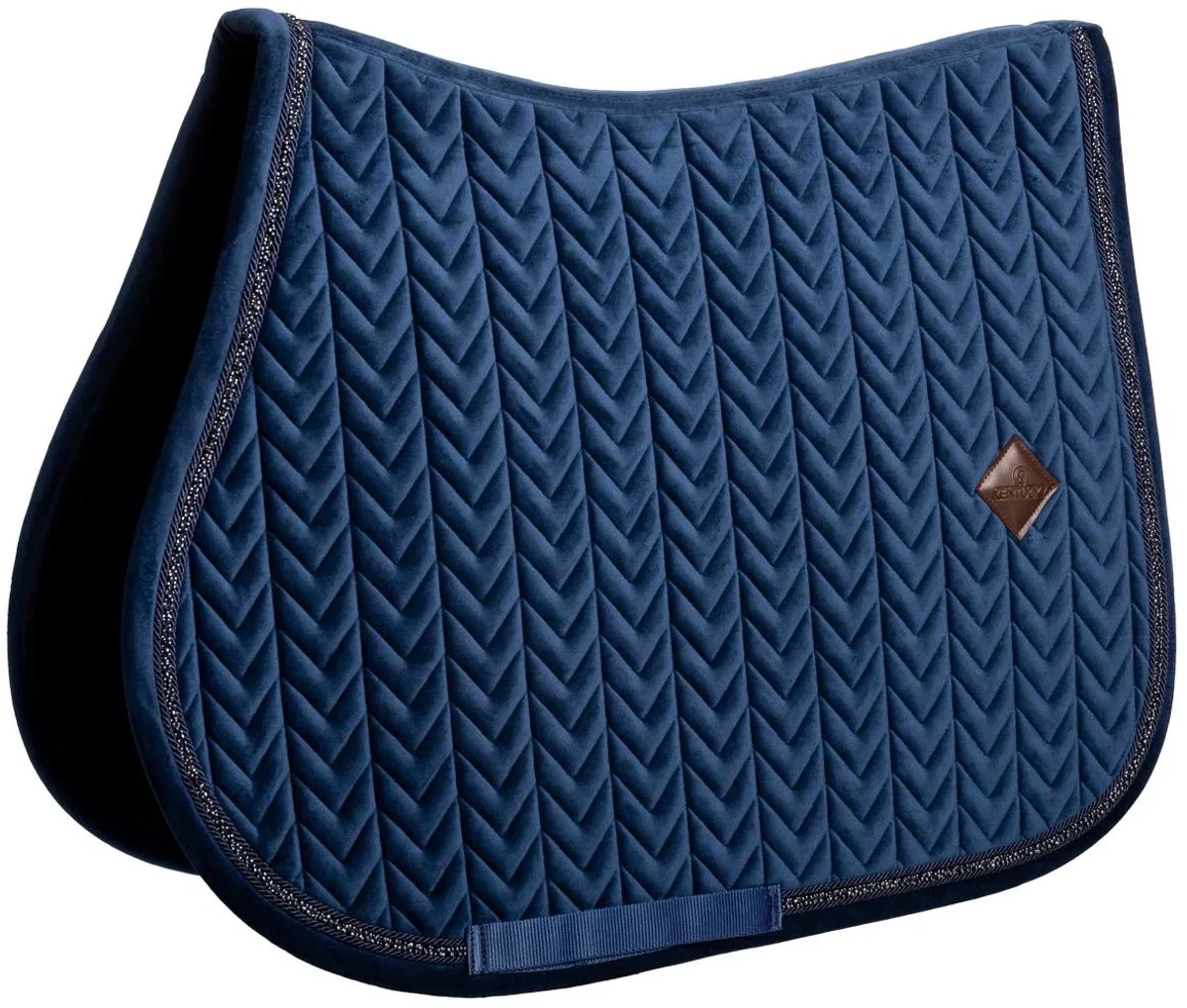 Zadeldoek velvet mini Pearls jumping navy pony by Kentucky Horsewear in Marineblauw – product photo