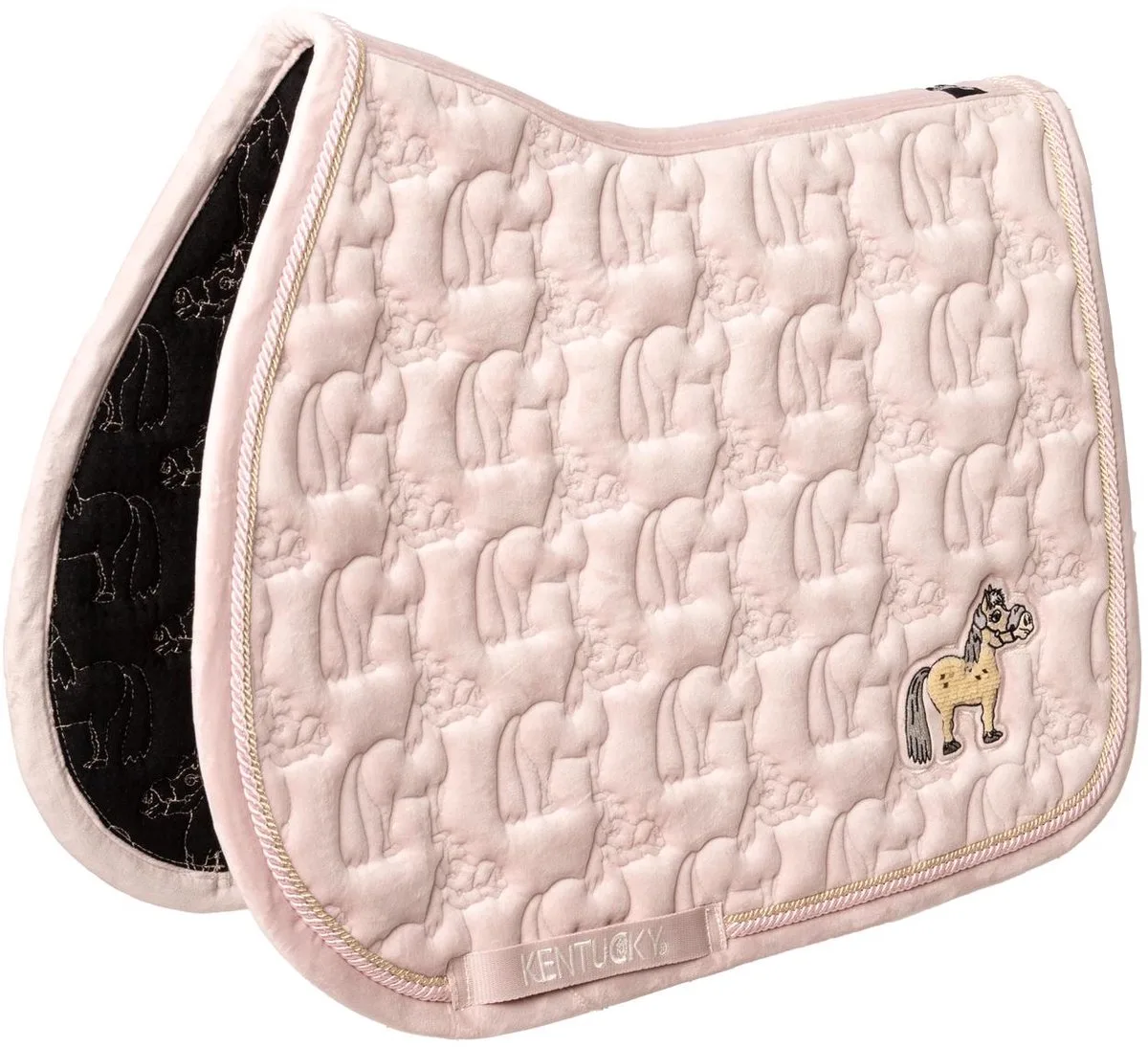 Zadeldoek velvet Sammy glitter pony oude roze by Kentucky Horsewear in Oudroze – product photo