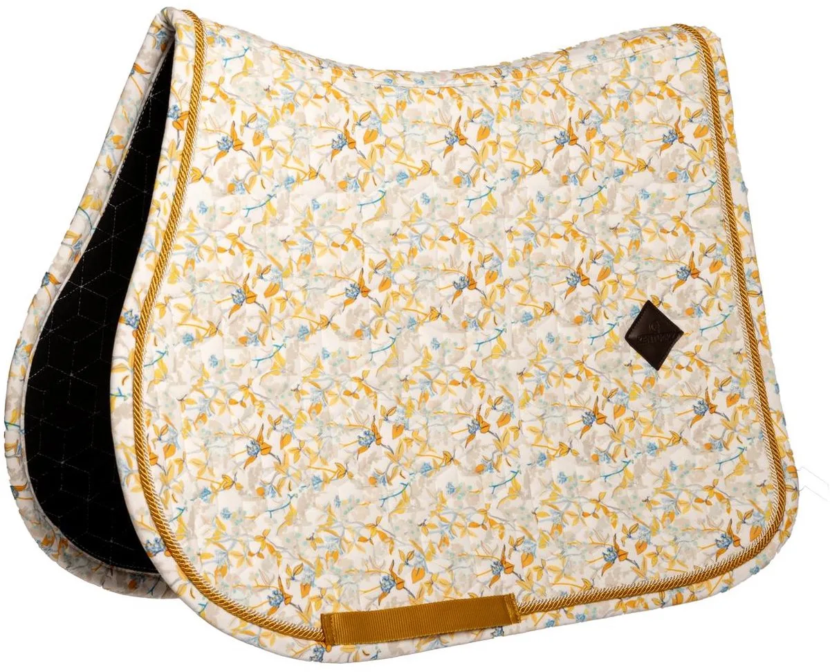 Zadeldoek velvet spring leaves whispers printing brown/white jumping cob by Kentucky Horsewear in White – product photo