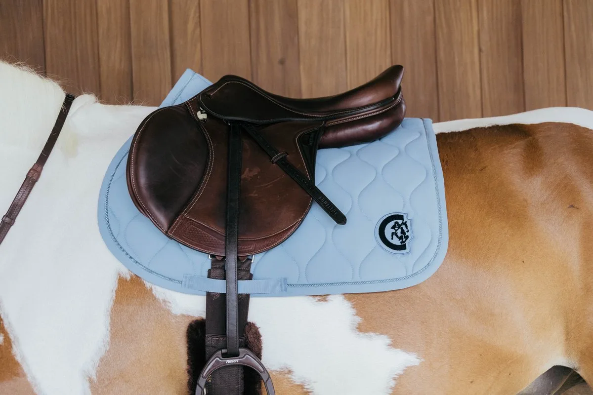 Zadeldoek wave 3D jumping by Kentucky Horsewear in Light blue – product photo