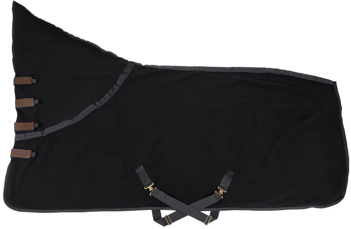 Zweetdeken fleece heavy met nek 145-6'6 by Kentucky Horsewear in Black – product photo