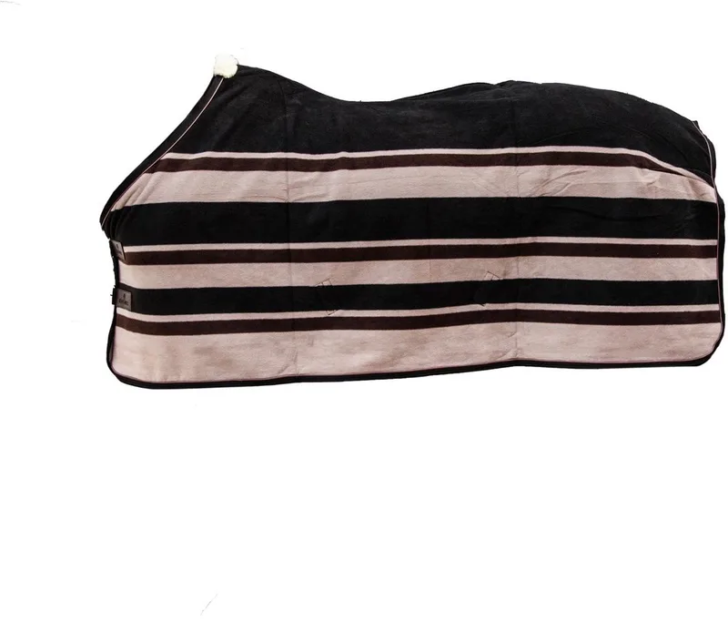 Zweetdeken fleece 'heavy' stripes bruin/beige 140-6'3 von Kentucky Horsewear in Braun – Produktfoto