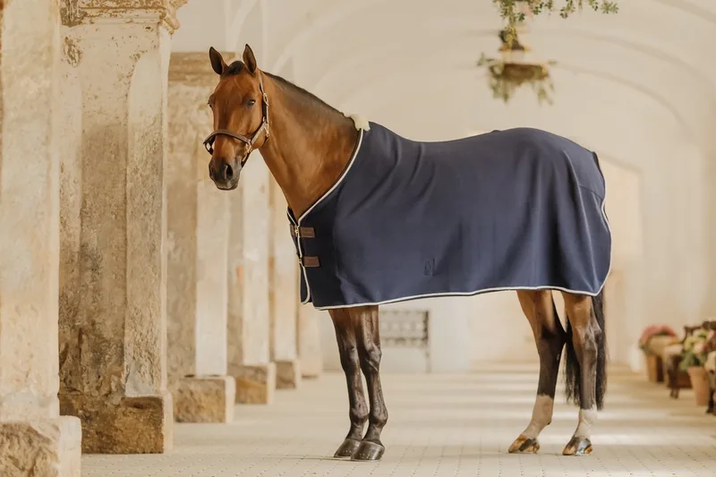 Zweetdeken show vegan wool marine 155-6'9 de Kentucky Horsewear en Marineblauw – photo produit