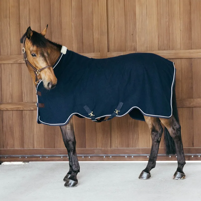 Zweetdeken vegan wool marine 140-6'3 de Kentucky Horsewear en Marineblauw – photo produit