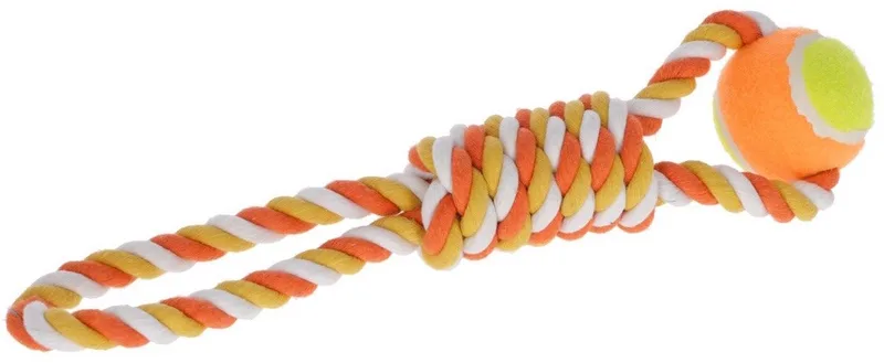 Bal aan touw 37 cm, Katoen - Hondenspeelgoed by Kerbl in Orange – product photo 1 of 2