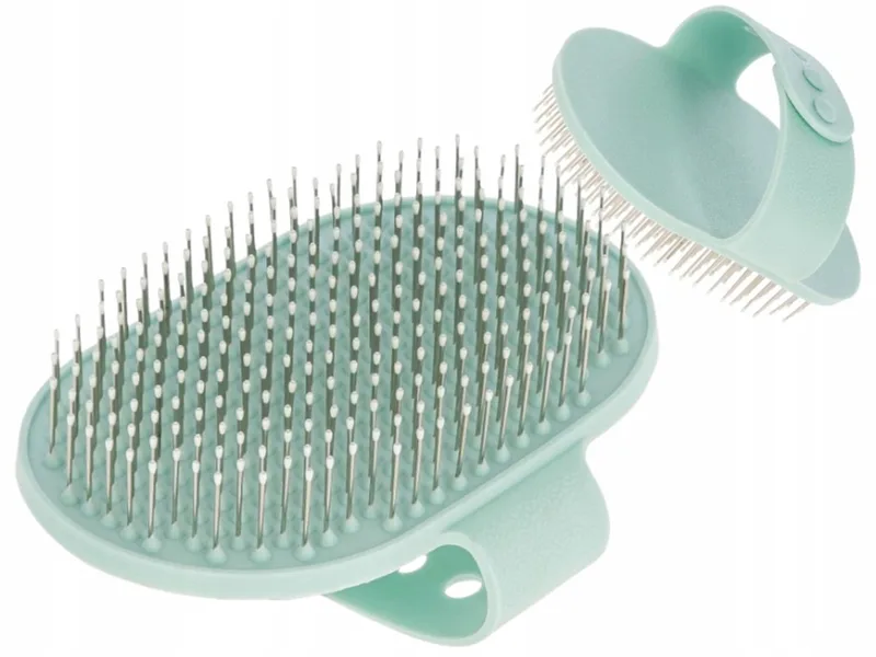 Borstel Handschoen voor Honden en Katten - Turquoise by Kerbl – product photo