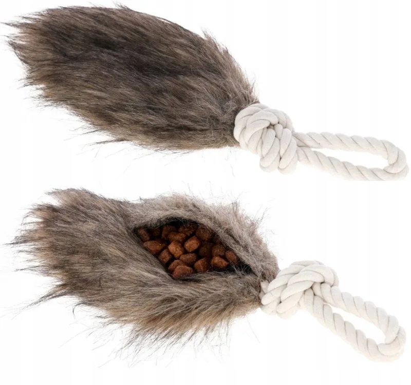 Dummy Hondenspeeltje met Staart voor Snoepjes & Voer - 32cm de Kerbl en Marron – photo produit