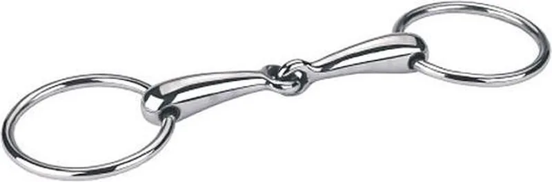 Hoofdstel Bit Watertrens enkelgebroken hol - 10,5cm by Kerbl in Rvs – product photo