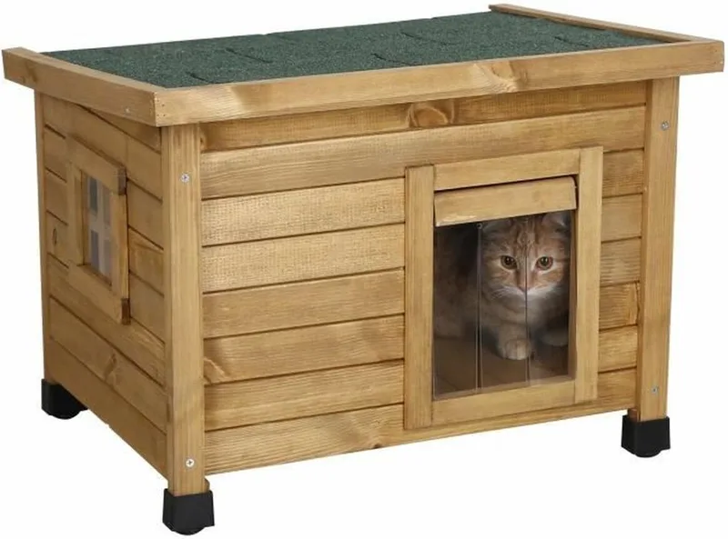 Kattenhuis - Rustica - 57x45x43 - cm - bruin - en - groen by Kerbl in Multicolour – product photo