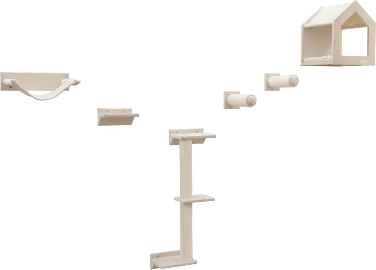 Pet Klimwand Monte Prado voor katten, 6-delig set van Kerbl – productfoto