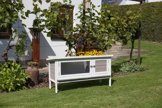 Konijnenhok - Freddy - 116x45x62 - cm - geglazuurd - hout de Kerbl en Blanc – photo produit 4 sur 5