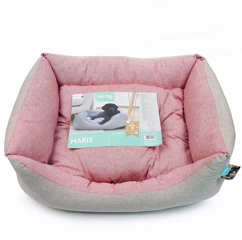 Marie knuffeelbed - 61 x 48 x 18 cm - Hondenbed - Kattenkussen - Comfortabel Pluche en Zacht - Orthopedisch Kussen de Kerbl en Turquoise – photo produit