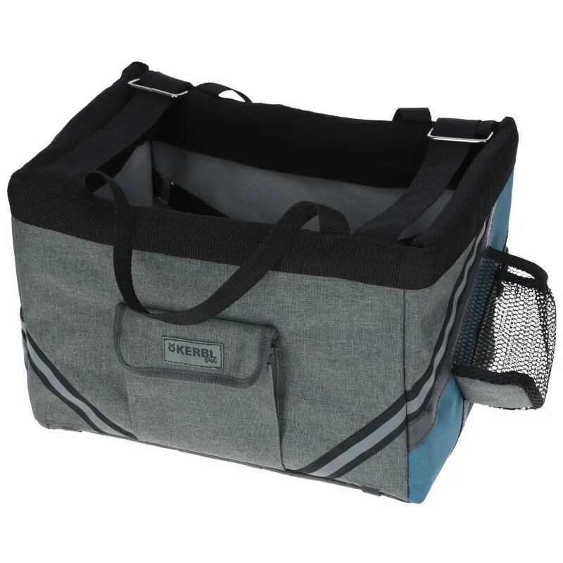 Pet Fahrradtasche Vacation für kleine Hunde, Grau/Blau von Kerbl in Regular – Produktfoto