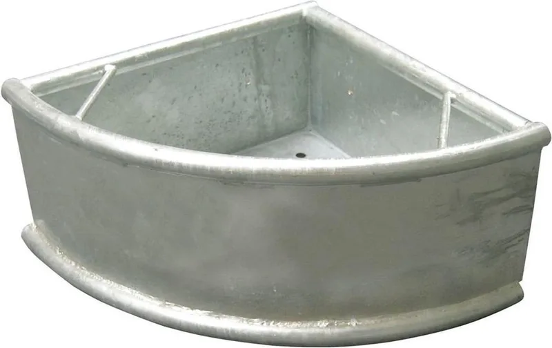 Voerbak gegalvaniseerd paard, Hoekmodel by Kerbl in Silver – product photo