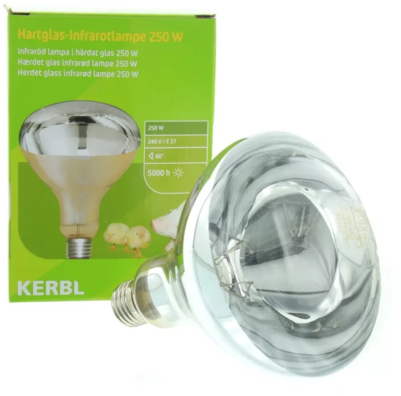 Warmtelamp infrarood 250W wit | E27 | voor kalveropfok en dierverblijven de Kerbl en Rouge – photo produit