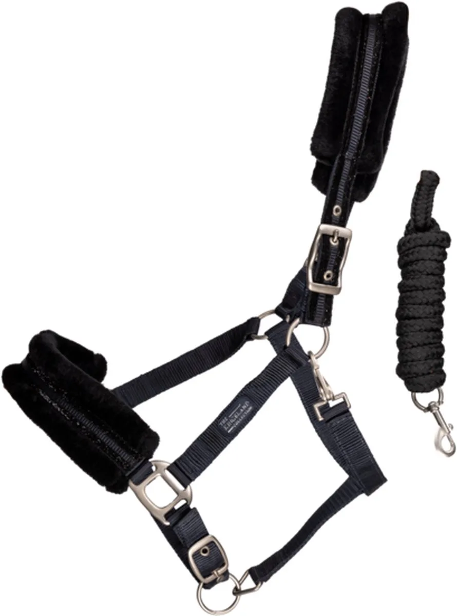 Blanca - Halsterset - met nep bont - Pony by Kingsland in Dark blue – product photo