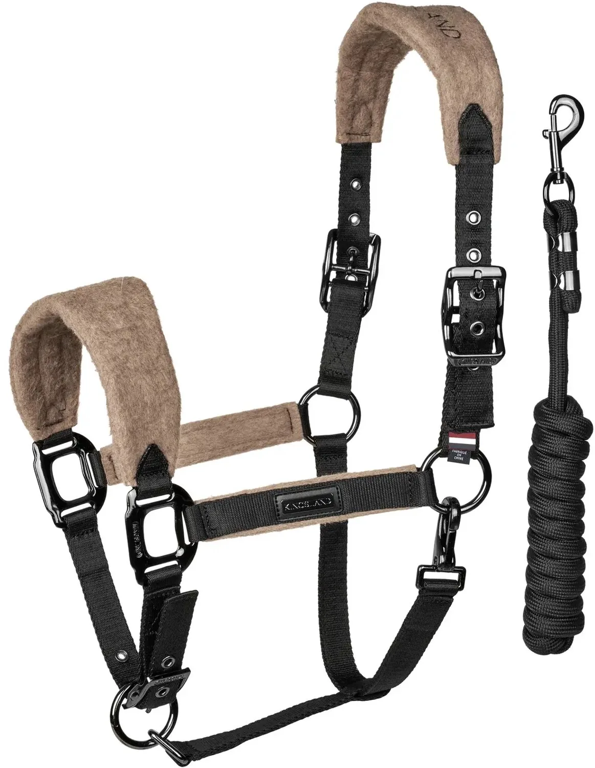 Halster en touwset voor paarden Kingsland Audrey by Kingsland in Brown iron – product photo