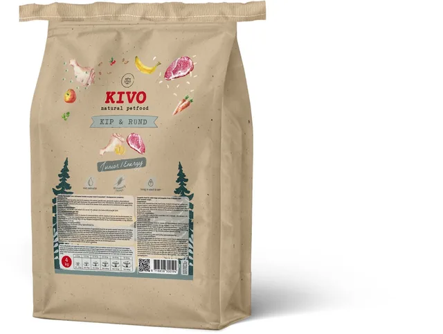 Hondenbrokken Kip & Rund - Junior/Energy - 4 kg Koudgeperst Glutenvrij