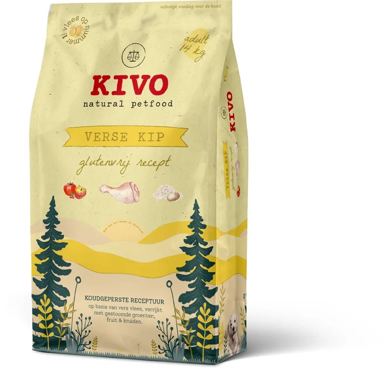 Hondenbrokken Verse Kip - 14 kg - Koudgeperst - Glutenvrij by Kivo Petfood – product photo