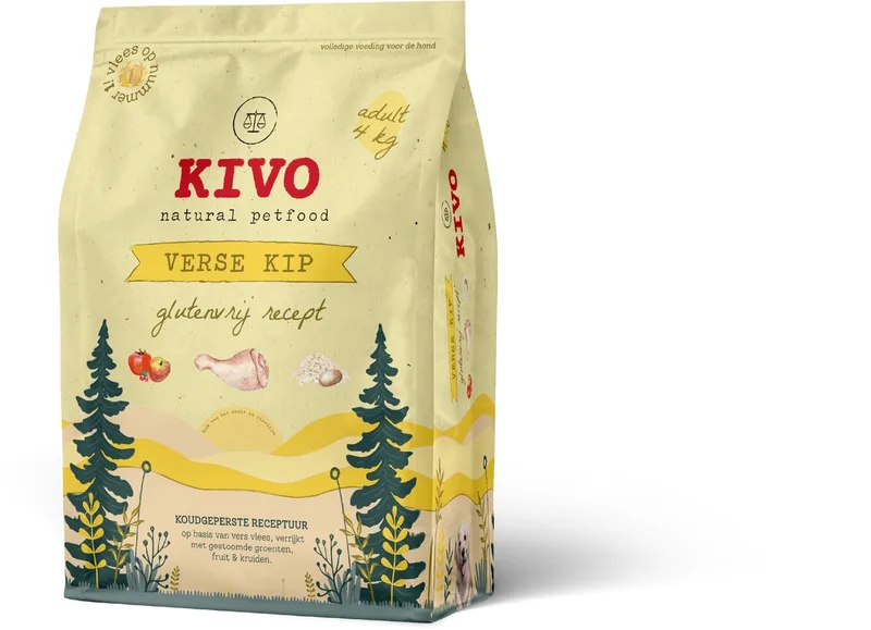 Hondenbrokken Verse Kip - 4 kg - Koudgeperst - Glutenvrij de Kivo Petfood – photo produit