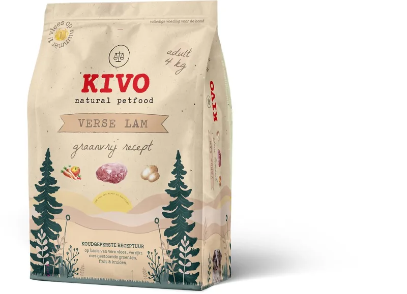 Hondenbrokken Verse Lam - 4 kg - Koudgeperst - Graanvrij by Kivo Petfood – product photo