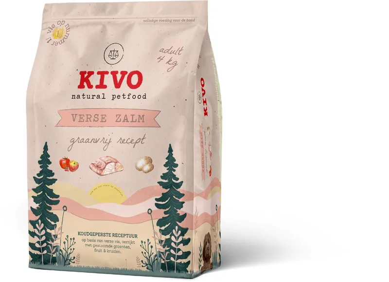 Hondenbrokken Verse Zalm - 4 kg - Koudgeperst - Graanvrij by Kivo Petfood – product photo