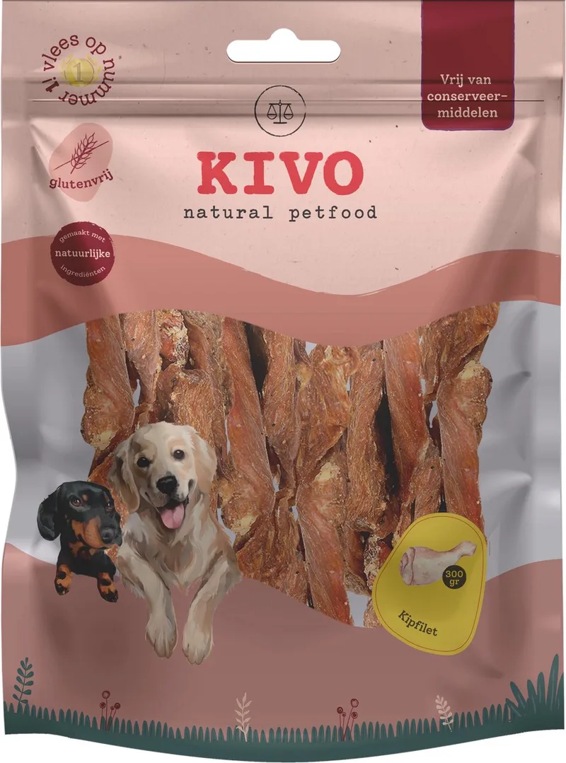 Hondensnack Gedroogde Kipfilet 300 gram - Graanvrij en Glutenvrij by Kivo Petfood – product photo