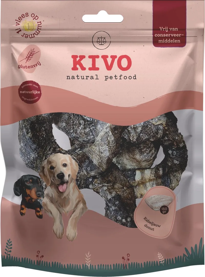 Hondensnack Kabeljauw Donut 2 zakken x 150 gram - Graanvrij en Glutenvrij by Kivo Petfood – product photo