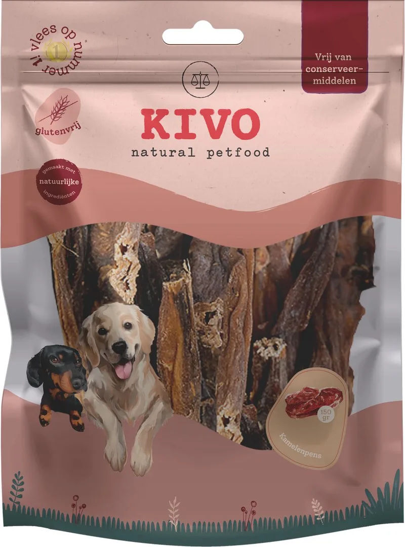 Hondensnack Kamelenpens 2 zakken x 150 gram - Graanvrij en Glutenvrij von Kivo Petfood – Produktfoto