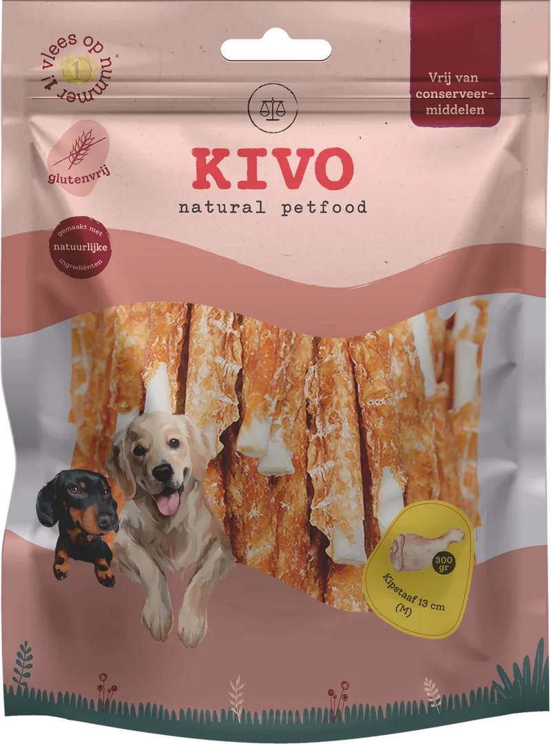 Hondensnack Kipstaaf 13 cm 300 gram - Graanvrij en Glutenvrij by Kivo Petfood – product photo