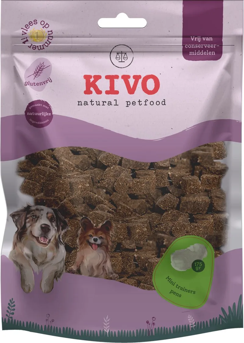 Hondensnack Mini Trainer Pens 2 zakken x 175 gram - Graanvrij en Glutenvrij von Kivo Petfood – Produktfoto