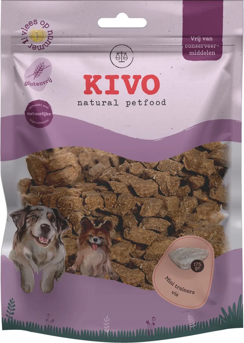 Hondensnack Mini Trainer Vis 2 zakken x 200 gram - Graanvrij en Glutenvrij de Kivo Petfood – photo produit