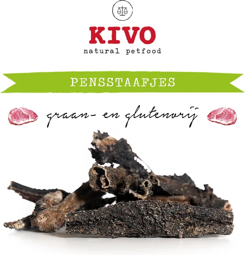 Hondensnack Pensstaafjes 1 kilo - Graanvrij en glutenvrij by Kivo Petfood – product photo