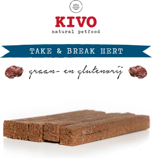 Hondensnack Take & Break Hert 16 stuks - Kauwstaaf zonder granen of gluten