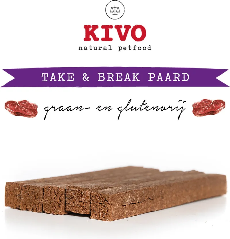 Hondensnack Take & Break Paard 16 stuks - Kauwstaaf zonder granen of gluten. by Kivo Petfood – product photo