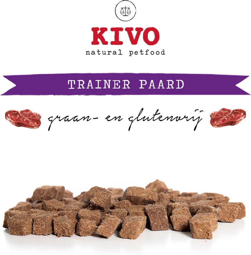 Hondensnack Trainer Paard 2 zakken x 200 gram - Graanvrij en Glutenvrij de Kivo Petfood – photo produit