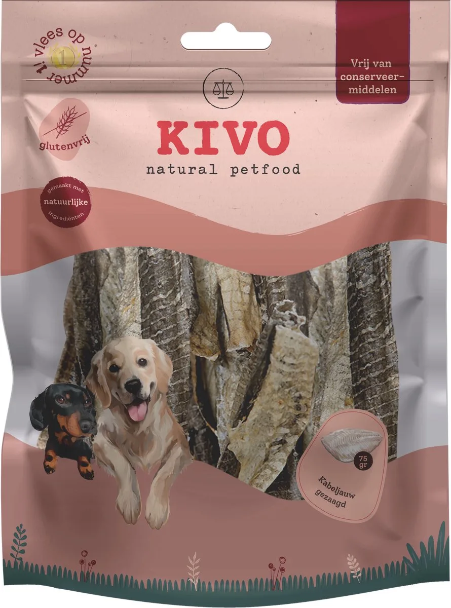 Kabeljauw gezaagd 2 zakken x 75 gram - Graanvrij en Glutenvrij von Kivo Petfood – Produktfoto